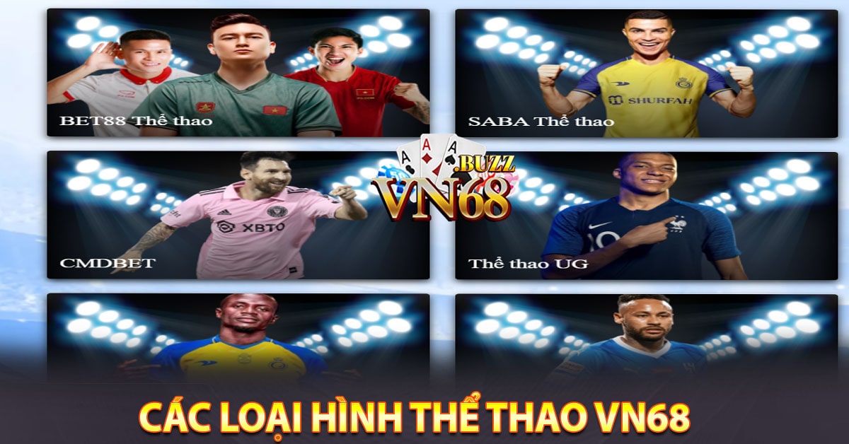 Các loại hình thể thao Vn68